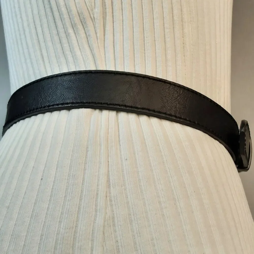 💎Levis Reversible Faux Pebbled Leather Belt Size M 26-28 Heavy Metal Hardware